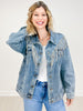 Rhinestone Fringe Oversized Denim Jacket