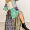 Patchwork Ruffle Sleeve Shirt Maxi Dress