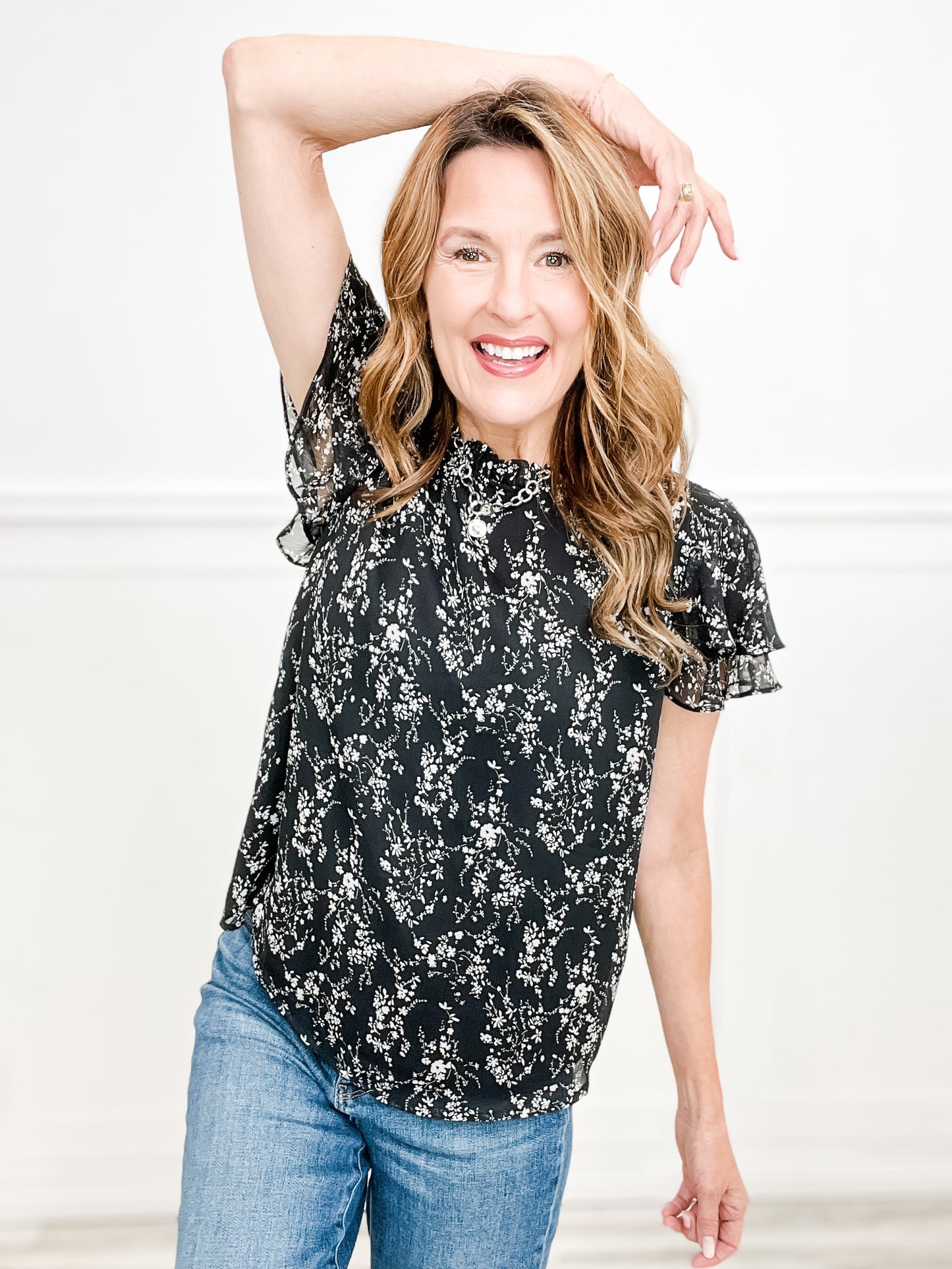 Be My Baby Floral Chiffon Top