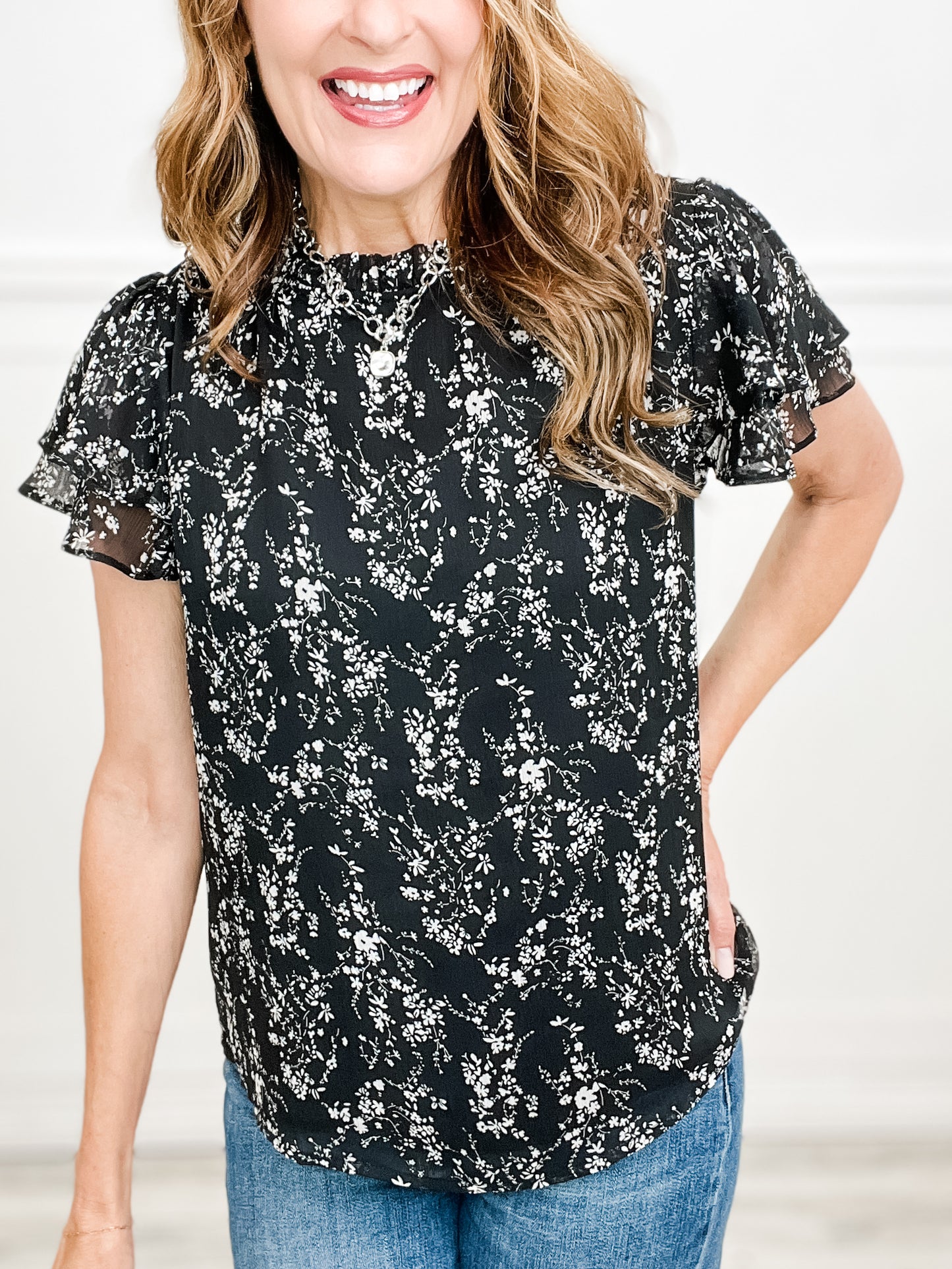 Be My Baby Floral Chiffon Top