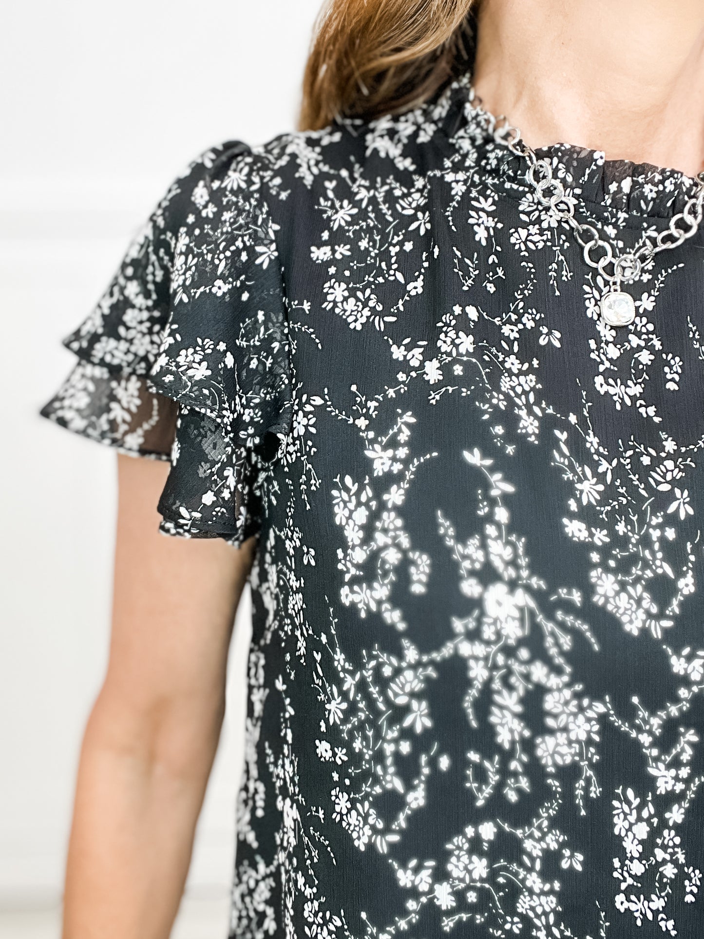 Be My Baby Floral Chiffon Top