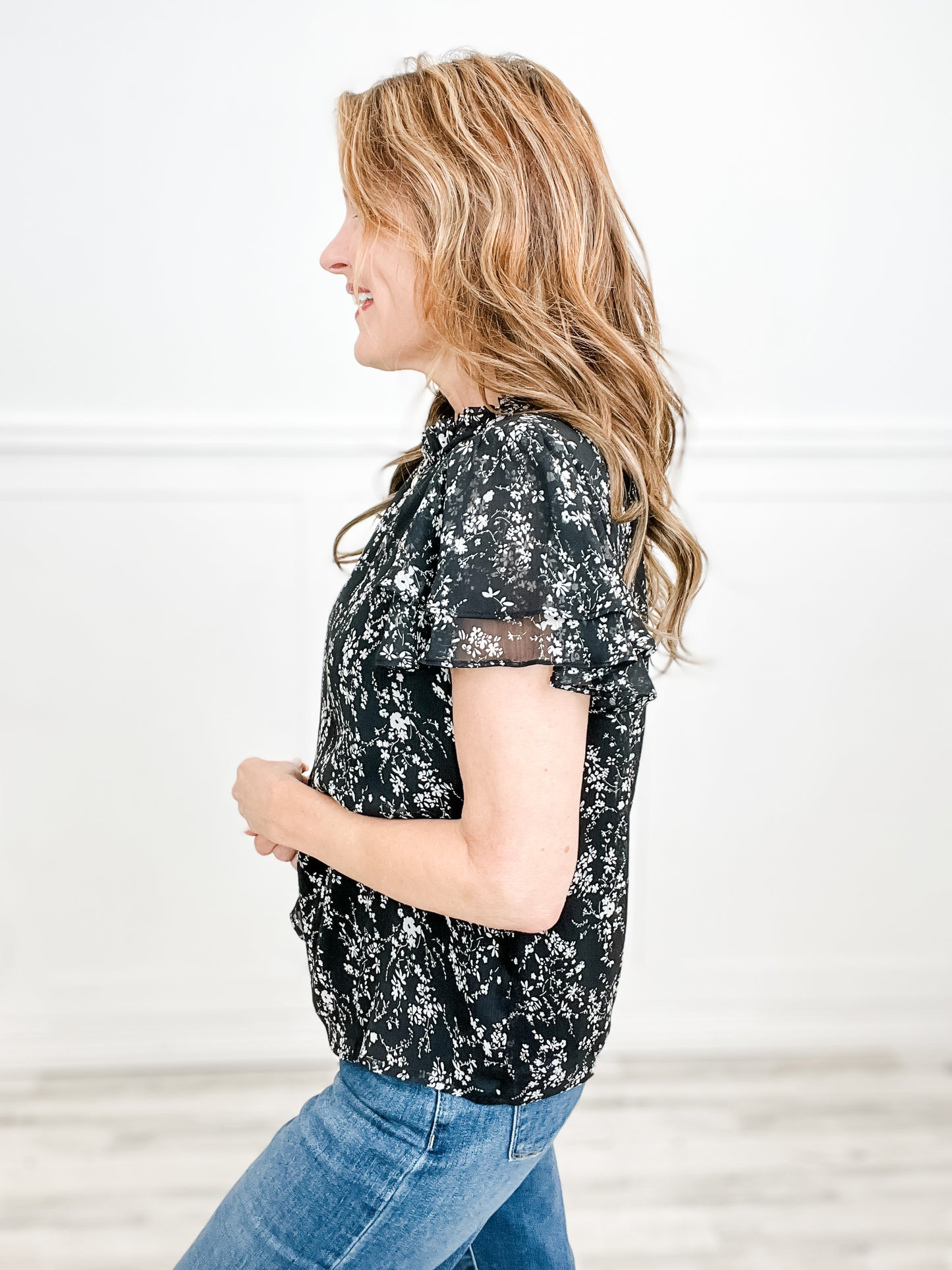 Be My Baby Floral Chiffon Top