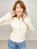 All Day Everyday Mineral Washed Henley Neck Thermal Top