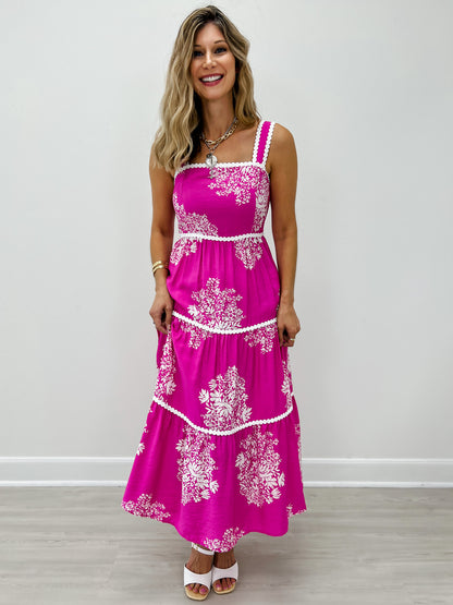 Sleeveless Strappy Tiered Midi Dress