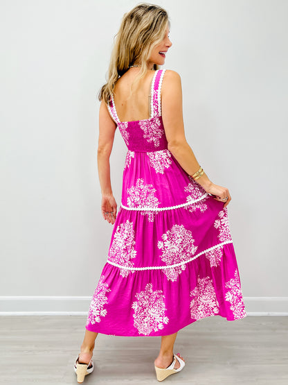 Sleeveless Strappy Tiered Midi Dress