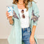 Washed Star Patchwork Button Down Shacket
