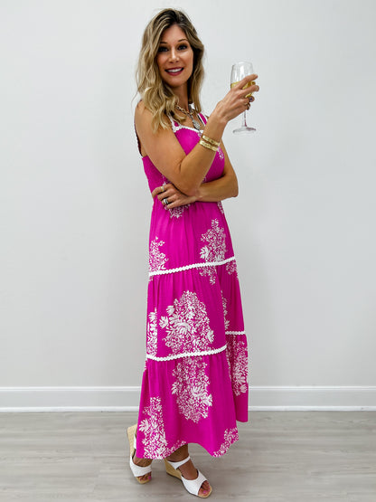Sleeveless Strappy Tiered Midi Dress