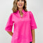 1/2 Sleeve Solid Top With Stitch Detail
