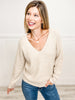 Long Sleeve Ribbed V-Neck Pullover Sweater