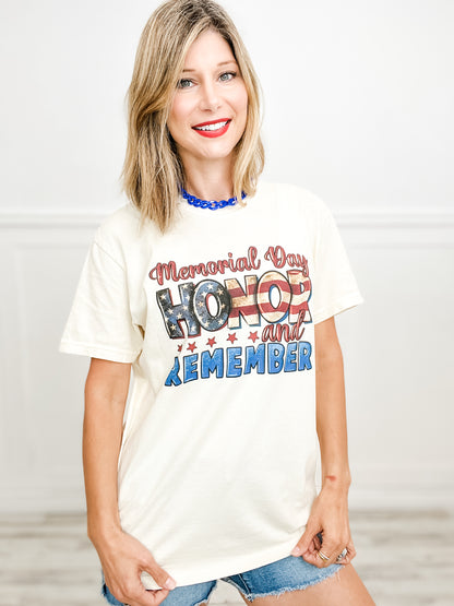 Memorial Day Honor and Remember Graphic Tee