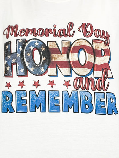 Memorial Day Honor and Remember Graphic Tee
