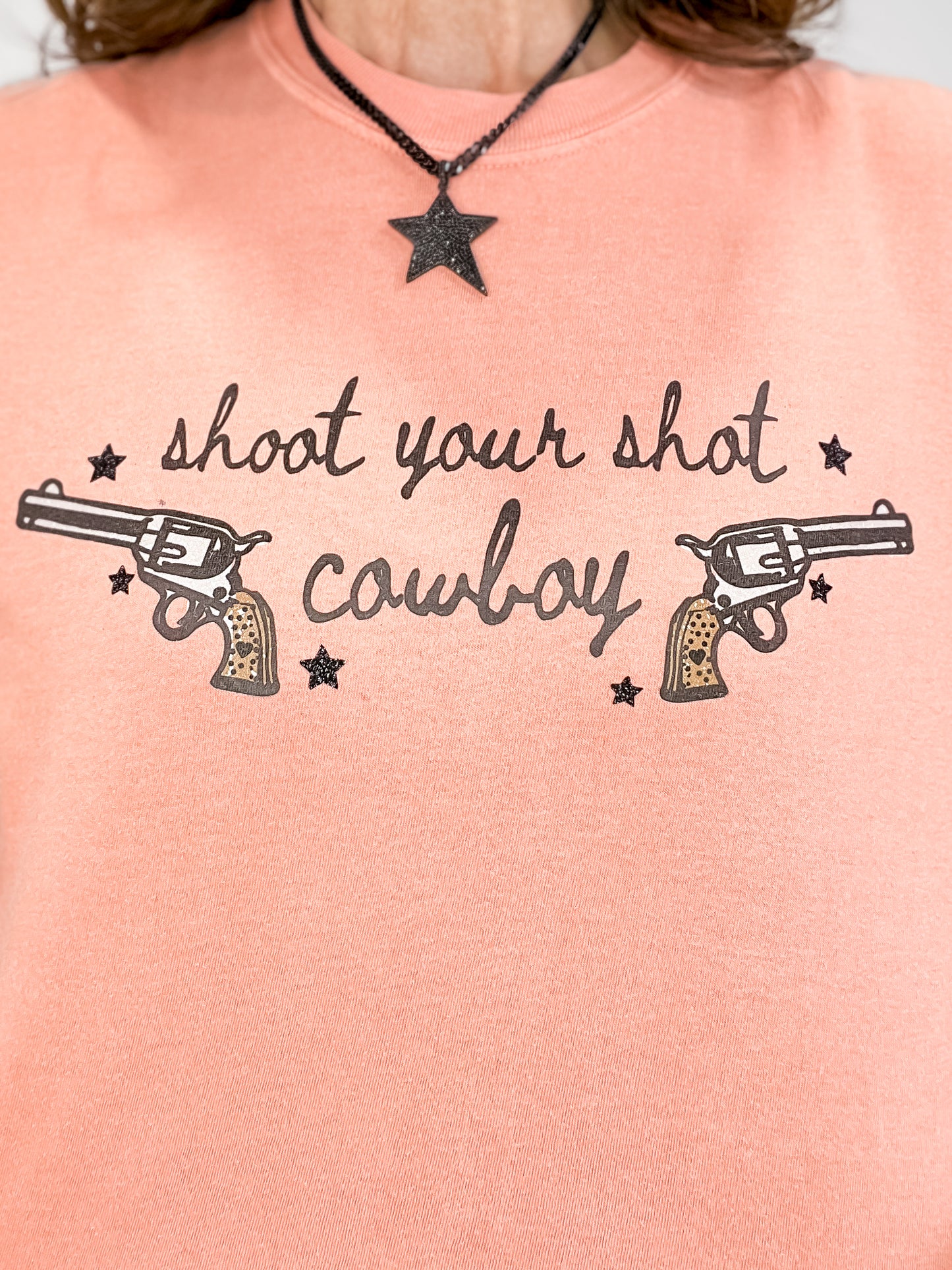 Shoot Your Shot Cowboy Embellished Graphic Tee