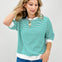 Striped Contrast Trim Rib Banded Top-Grp A