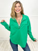 Hey Ya Vintage Washed Half Neck Thumbhole Cuff Pullover Top