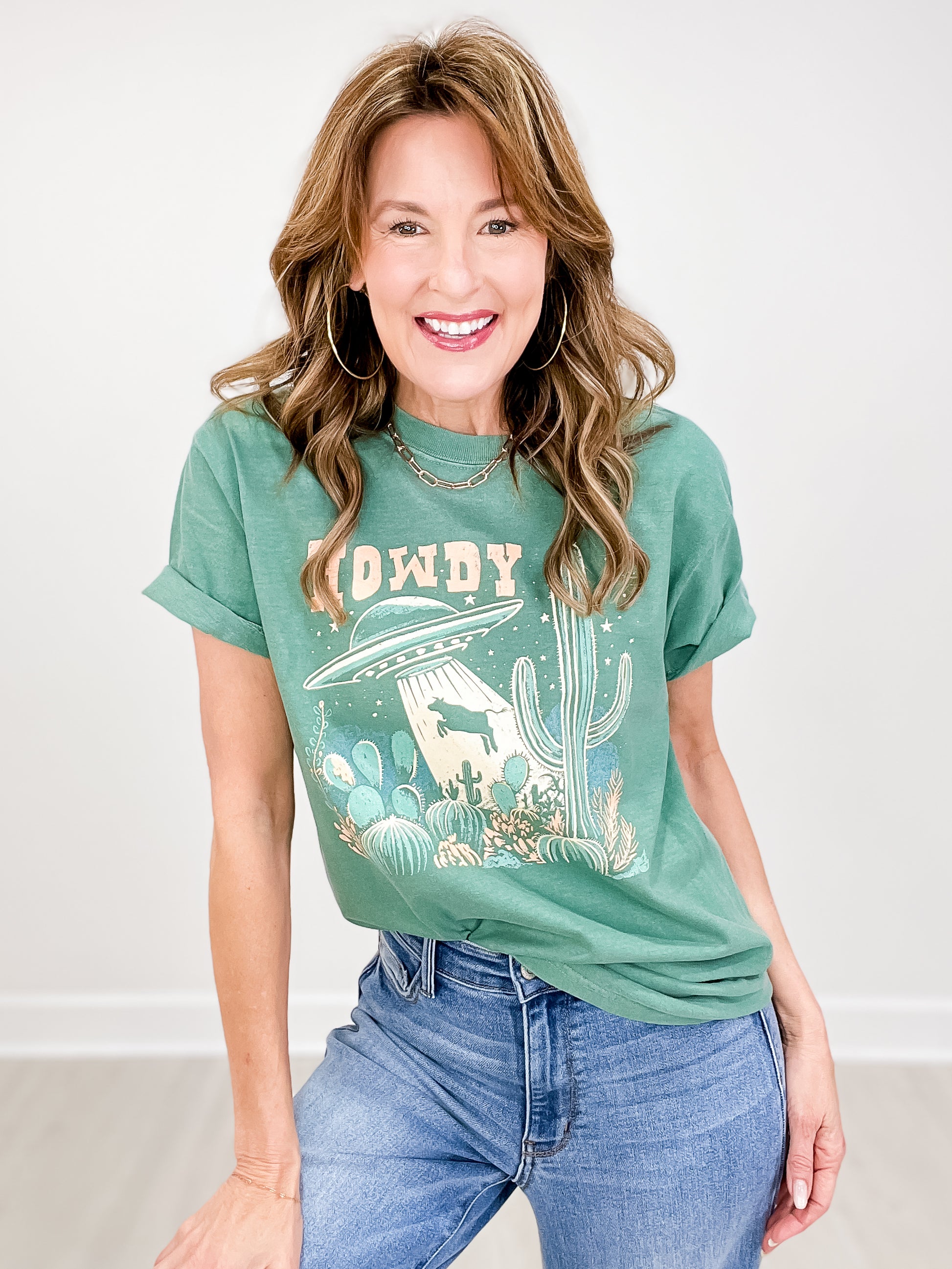 Howdy Cow Abduction Graphic Tee