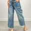 Washed Paint Splattered Barrel Jeans