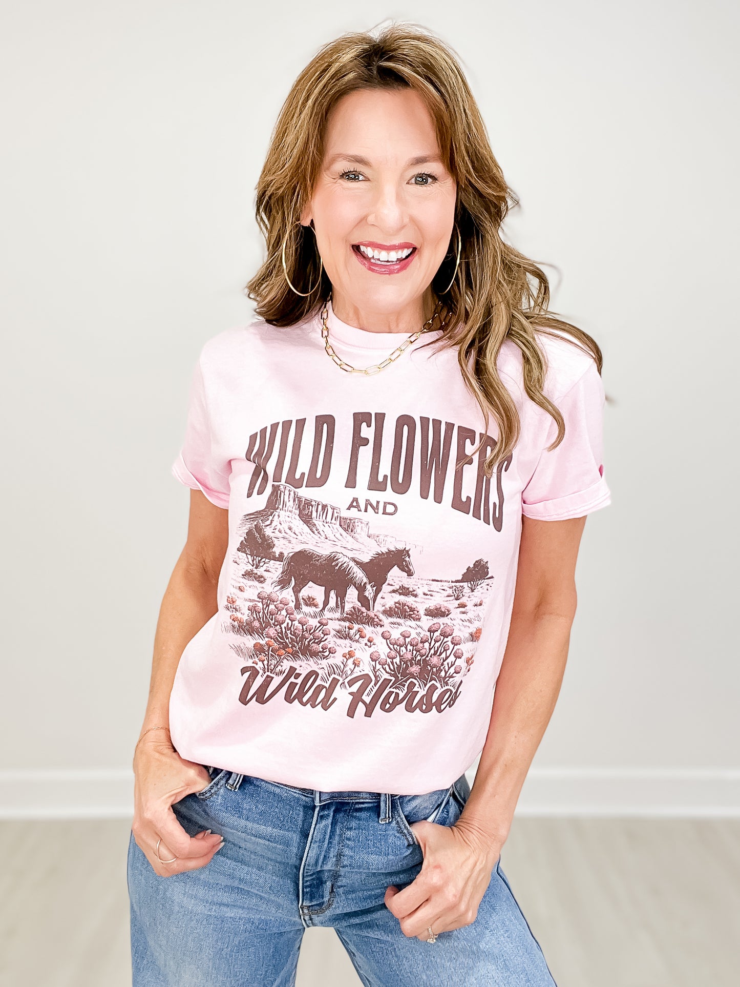 Wildflowers and Wild Horses Graphic Tee