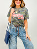 America Cropped Camo Graphic Tee