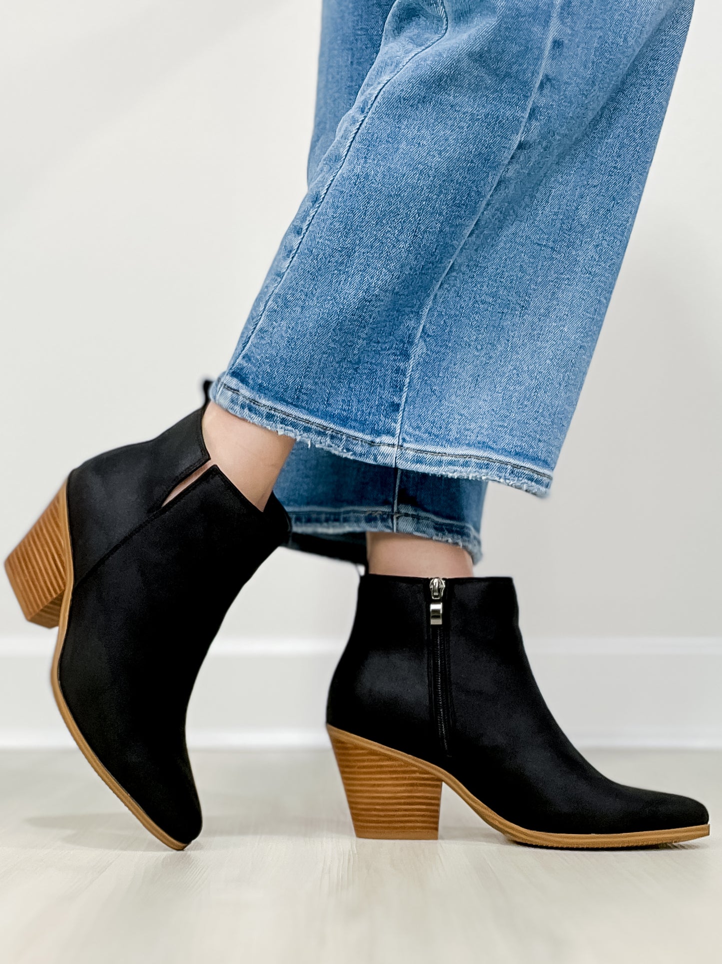 Corkys Gimme Sugar Booties in Black Oil PU