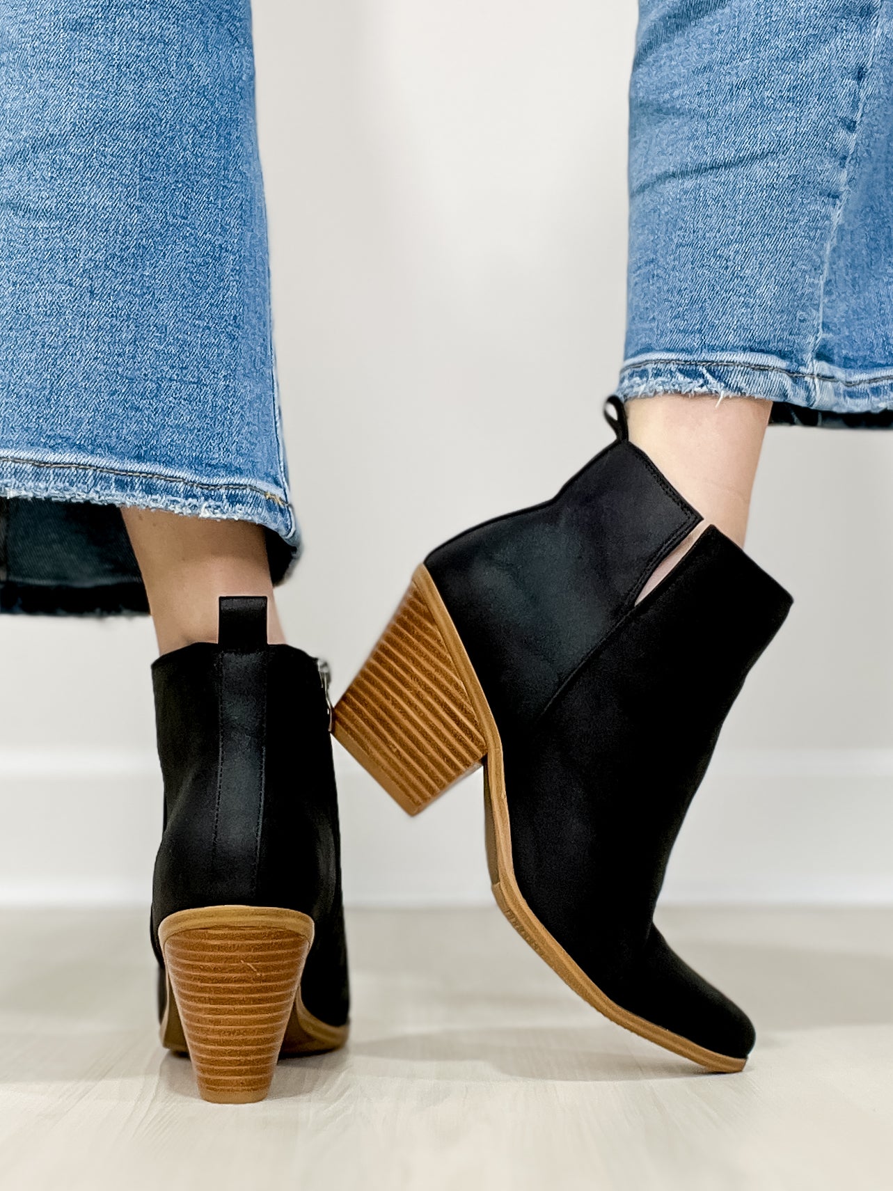 Corkys Gimme Sugar Booties in Black Oil PU