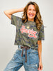 America Cropped Camo Graphic Tee