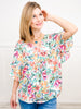 Spring Breeze Poncho Like Floral Top