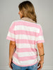 Short Sleeve Striped Collared Polo Top