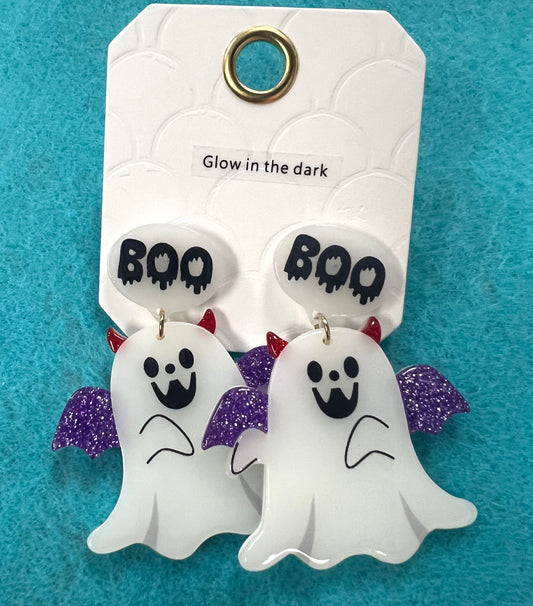 "Boo" Vampire Ghost Earrings