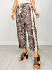 Leopard Print Cropped Pants with Drawstring Waist