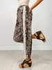 Leopard Print Cropped Pants with Drawstring Waist