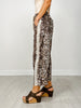 Leopard Print Cropped Pants with Drawstring Waist