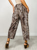 Leopard Print Cropped Pants with Drawstring Waist