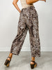 Leopard Print Cropped Pants with Drawstring Waist