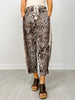 Leopard Print Cropped Pants with Drawstring Waist