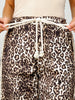 Leopard Print Cropped Pants with Drawstring Waist