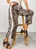 Leopard Print Cropped Pants with Drawstring Waist