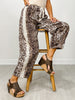 Leopard Print Cropped Pants with Drawstring Waist