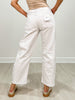 White High Rise Barrel Denim Pants