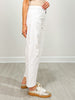 White High Rise Barrel Denim Pants