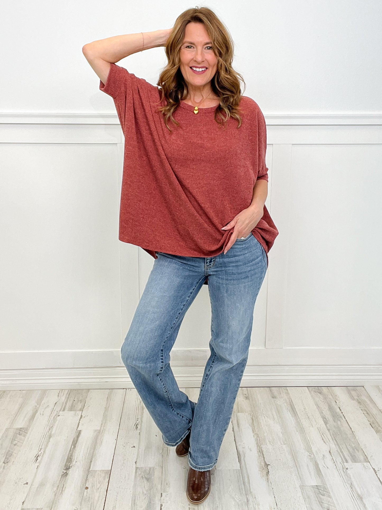 Dolman Sleeve Short Sleeve Top