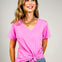 Cotton Short Sleeve Boyfriend V-Neck Tee