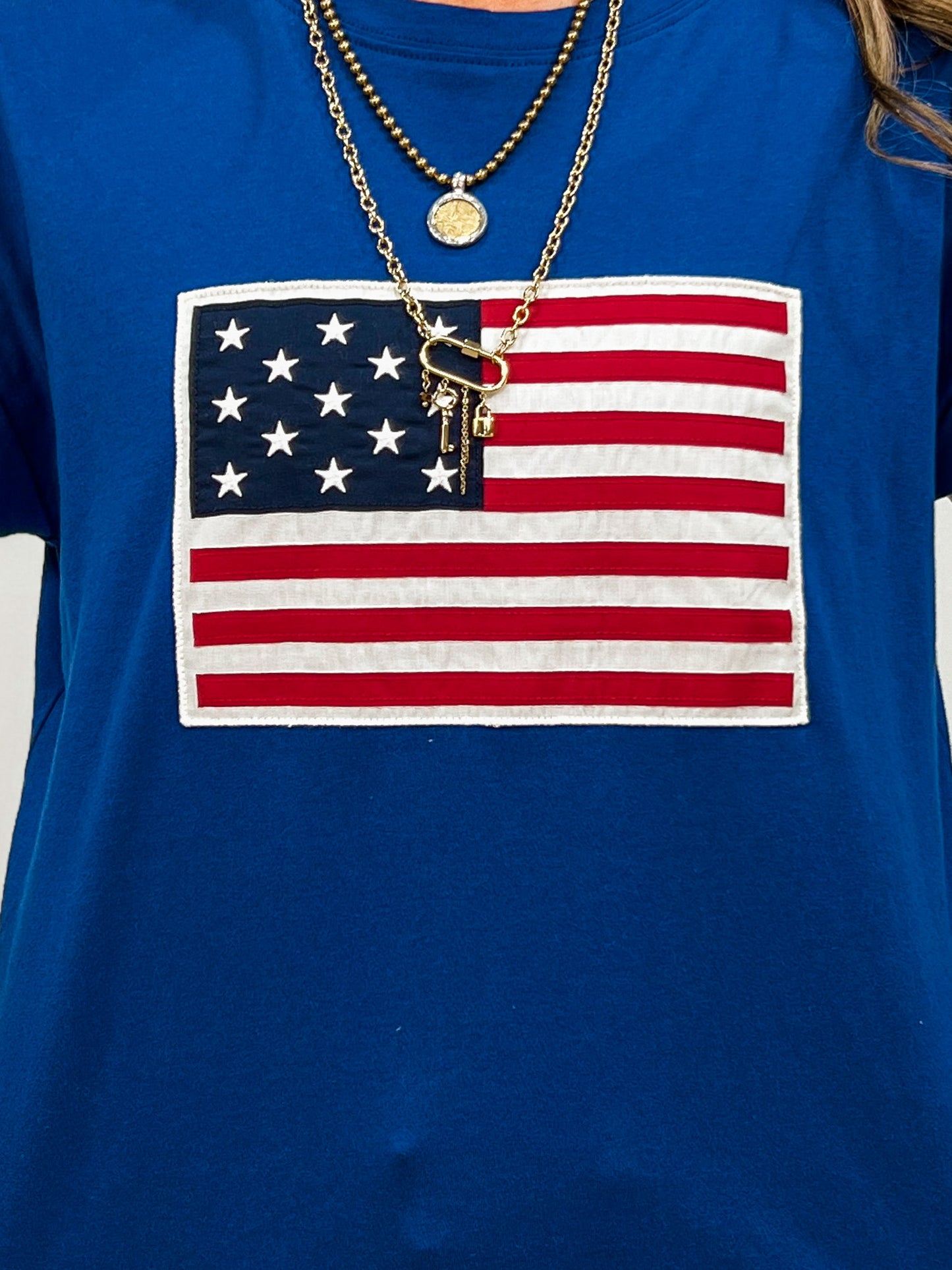 Short Sleeve American Flag Top
