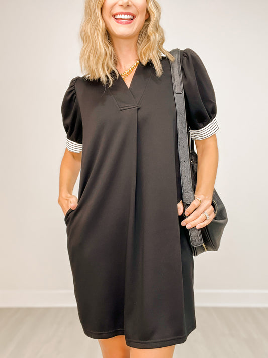 Short Sleeve Collared Mini Dress