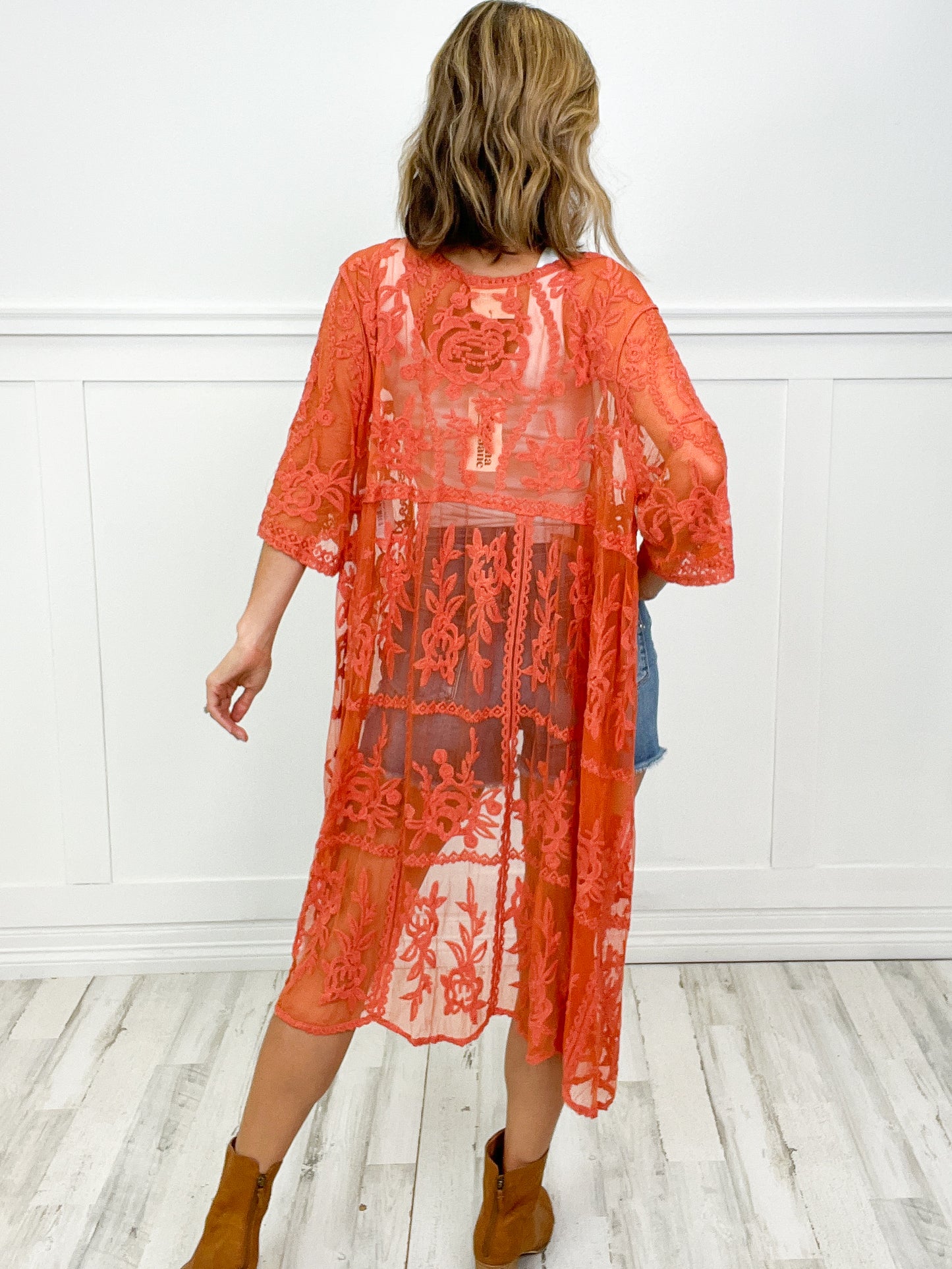 EMBROIDERED COVER UP KIMONO