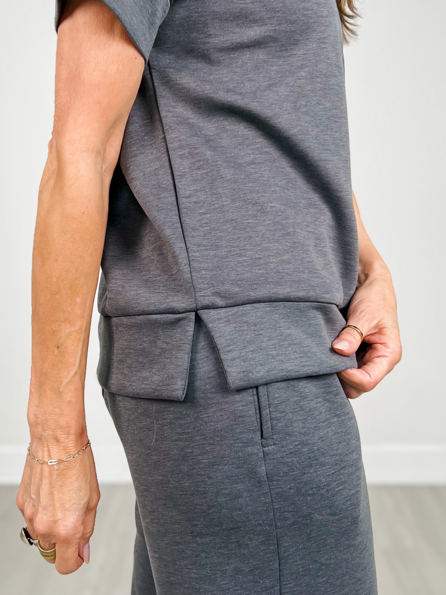 Scuba High Neck Half Zip Top & Pants Set-GRP A