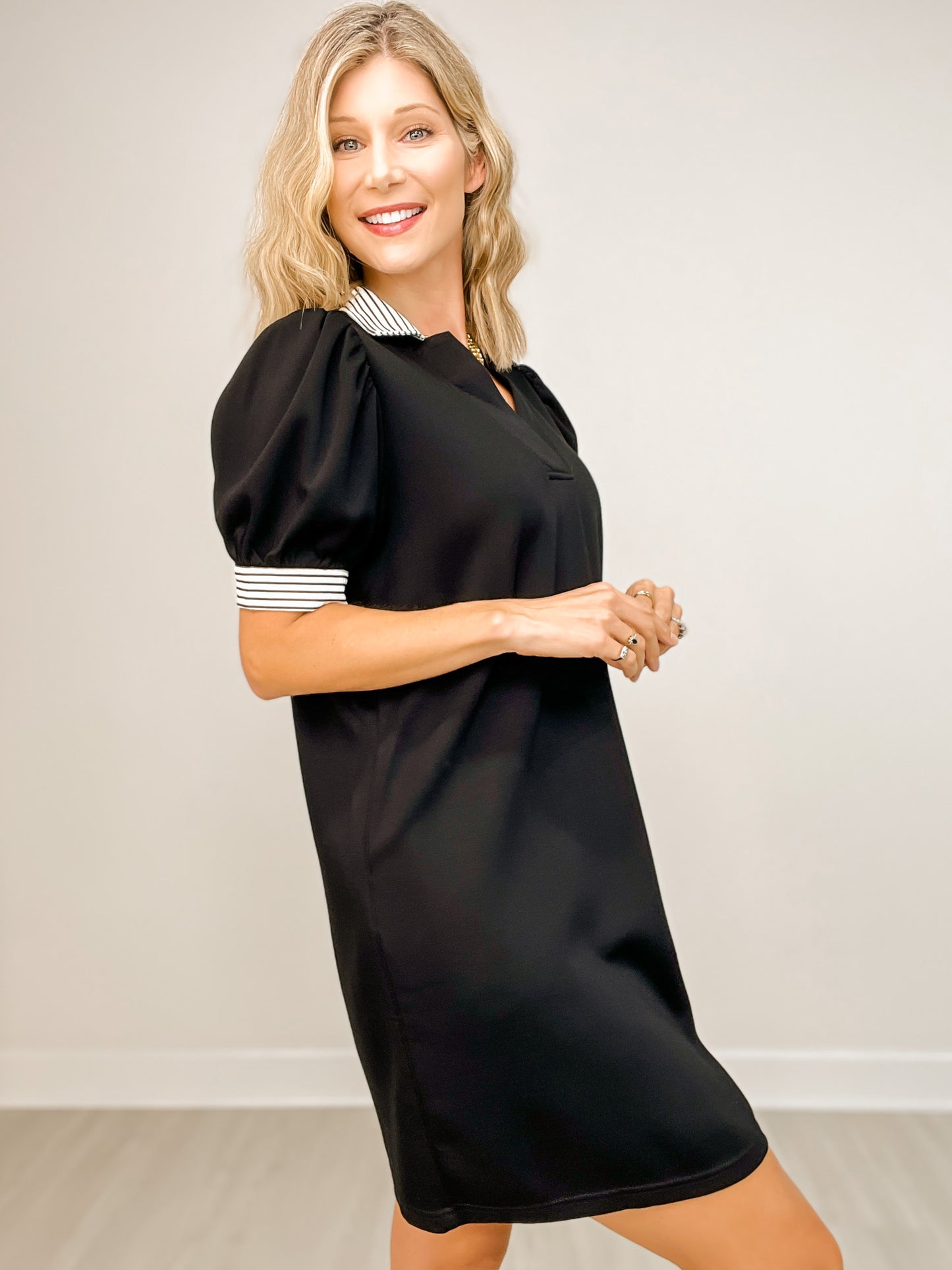 Short Sleeve Collared Mini Dress