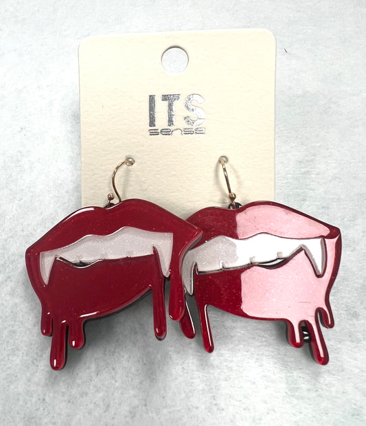 Vampire Lips Dangle Earrings