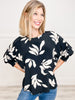 Flower Print Top with Smocking Sleeves