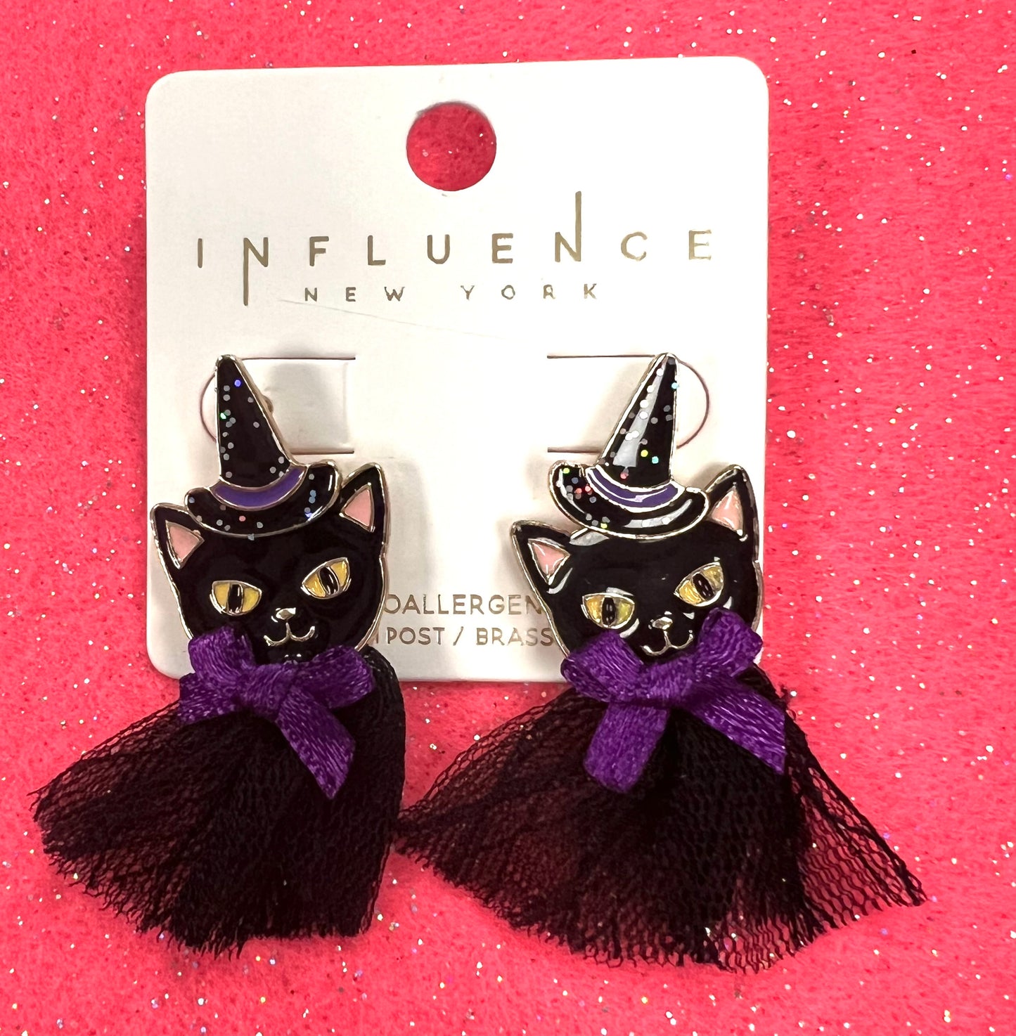 Black Cat Tutu Earrings