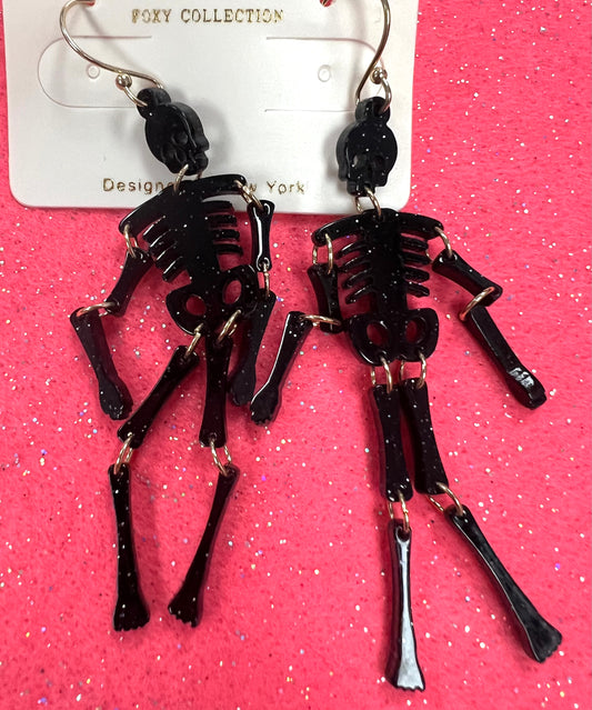 Black Skeleton Earrings